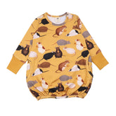 Long-sleeved dress made of cotton (organic)